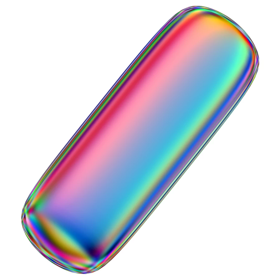 潮流酸性全息金属镭射机能彩虹3D立体几何图形png免抠图片素材【027】